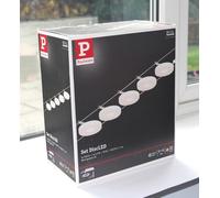 Paulmann 94426 CorDuo LED Cable System Set DiscLED DC incl. 5 x 4.5 Watt Expandable Chrome Matt Chrome Wire Rope Metal 3000 K