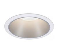 Paulmann 93409 LED Cole recessed luminaire Round incl. 1x6.5 watt dimmable recessed Spotlight White, Silver recessed lamp Plastic, Aluminium zinc Ceiling spot 2700 K [Energy Class G]