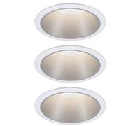 Paulmann Cole Recessed LED Ceiling Light Set Dimmable 3x6W White/Silver 93410