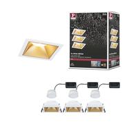 Paulmann EBL 3-piece Set Cole Coin 3StepDim Fixed 2700K | Square downlights, IP44, dimmable via light switch, warm white light, replaceable LED Coins
