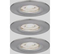 Paulmann 94301 Nova mini LED recessed luminaire Coin Round Rigid incl. 3x4 watt recessed Ceiling Spotlight Brushed Iron recessed lamp Aluminium Warm White 2700 K