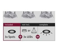 Paulmann EBL Recess-Mount Bracket Set 10W Aluminium 3-Piece 92490