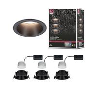 Paulmann EBL Set Cole Coin 3x6W 2700K Black/matt Black | Dimmable via light switch, IP44, replaceable LED Coins, warm white light