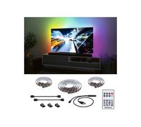 Paulmann 78881 LED Stripe USB TV Lighting 65 Inch - 60 LEDs/m Dynamic Rainbow RGB incl. 1 x 4 Watt Dimmable Light Strip, Plastic, Black, 2.4 m