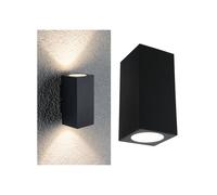 Paulmann 94328 LED Exterior luminaire 2-Piece Set Exterior Wall luminaire Flame IP44 Warm White Rectangular incl. 2x2.8 watt Outdoor Lighting Anthracite Outdoor lamp Aluminium Garden lamp 3000 K