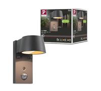 Paulmann House 230v LED wall light Capea anthracite | Twilight-controlled motion detector, colour temperature 2200-3000K, IP44, suitable for outdoor use