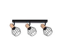 Paulmann Lanke 66768 Spotlight 3-Bulb Maximum 3X 20 Watt Ceiling Light Black/Wood Spotlight Metal E14