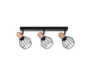 Paulmann Lanke 66768 Spotlight 3-Bulb Maximum 3X 20 Watt Ceiling Light Black/Wood Spotlight Metal E14