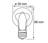 Paulmann 28708 LED Filament Candle lamp 2.6 watts lamp Gold 2500 K Gold Light E14