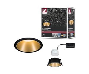 Paulmann LED Downlight Cole 3 Step Dim 6W 2700K Black/Gold | Downlight for ceiling mounting, IP44, dimmable via light switch, warm white light, replaceable light bulb