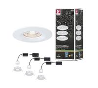 Paulmann LED Downlight Nova mini Coin IP44 3x4W 2700K White matt | Set of 3 lights, colour temperature 2700K, for ceiling mounting, IP44, warm white