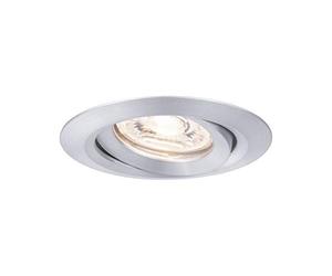 Paulmann LED Downlight Nova Mini Coin Single Light Swivelling Round 66mm 15° Coin 4W 310lm 230V 2700K Turned Aluminium 94296