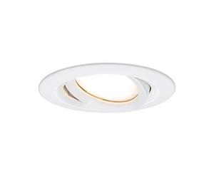Paulmann LED Downlight Nova Plus Coin Single Light Swivelling IP65 Round 93mm 30° Coin 6W 470lm 230V dimmable 2700K Matt White 93681