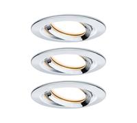 Paulmann Nova Plus Coin LED spot, set of 3, round, chrome, 2,700 K, IP65