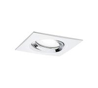 Paulmann LED Downlight Nova Plus Single Light Swivelling IP65 Angular 93x93mm 30° GU10 6W 470lm 230V dimmable 4000K Matt White, Chrome 93674