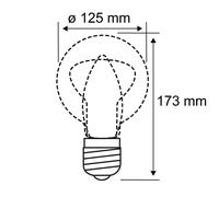 Paulmann LED globe bulb E27 9W G125 Fil 2,700K opal dimmable