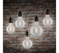 Paulmann LED globe bulb, filament, E27, G125, 9W, 2700K, clear, dimmable