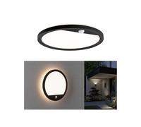 Paulmann LED outdoor wall light Lamina, black, sensor, IP44
