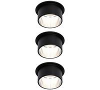 Paulmann LED Recessed Spotlight Gil 93383 – 3x6W 3‑Step Dim 2700K Brushed Aluminium Matt Black/Iron