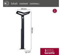 Paulmann LED sensor path light Alara, anthracite, 67 cm IP44