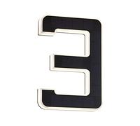 Paulmann LED Solar House Number 3 IP44 Warm White Replaceable Battery Black Plastic Solar Light 3000 K