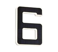 Paulmann 79847 LED Solar House Number 6 IP44 Warm White Replaceable Battery incl. 1x0.2 watt Solar luminaire Black Solar lamp Plastic Solar Light 3000 K