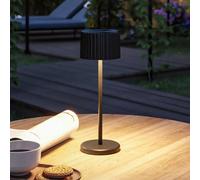 Paulmann LED solar table lamp Else, black, IP44 dimmable