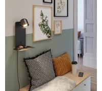 Paulmann Malena USB wall spotlight, shelf, black