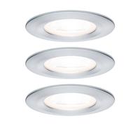 Paulmann Nova 3-light spotlights, round, fixed, aluminium, IP44, GU10, dimmable