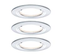 Paulmann Nova 3-light spotlights, round, fixed, chrome, IP44, GU10, dimmable