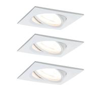 Paulmann Nova Coin 3-light spotlight, angular, dimmable, matt white, 2,700 K