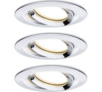 Paulmann Nova Plus Coin LED spot, set of 3, round, chrome, 2,700 K, IP65
