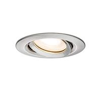 Paulmann 93662 LED Nova Recessed Spotlight Round Iron Pivotable Without Bulb Max. 35 W GU10 or GU5.3 Recessed Light Brushed Aluminium, Brushed Iron