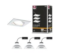 Paulmann 93678 Nova Plus LED recessed luminaire Set of 3 rect. Swivel 3x6.8W dimmable recessed Spotlight White matt spot Aluminium recessed lamp 2700K