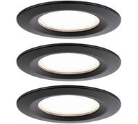 Paulmann 93081 Nova Plus LED recessed luminaire incl. Coin basic set rigid IP44 round 78mm 3x6W 230V dimmable 2700K black matt spot recessed spotlight