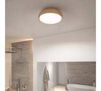 Paulmann Oka LED ceiling light IP44 CCT wood look