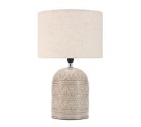 Paulmann Pauleen 48223 Tender Pearl Table Light, max. 20 watts, Handmade, Beige, Boho-Style Bedside lamp Made of Fabric and Ceramic, E14