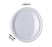 Paulmann 94697 LED outdoor luminaire wall luminaire Platomo seawater resistant IP44 round 180mm 3000K 14.5W 1200lm 230V white plastic
