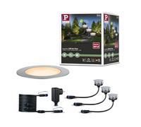 Paulmann Plug & Shine LED Recessed Floor Light Set | Recessed outdoor floor light, colour temperature 2200K, IP67, set of 3 lights, dimmable