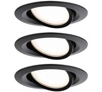 Paulmann Set Nova Plus LED Recessed Light 6W Black Dimmable Slim Design 93082