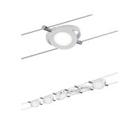 Paulmann 941.06 RoundMac LED Wire System Spot Lights - Tension Wire Lighting Set w/ 6 Round Lamps, 10m Cable Wire & Transformer - Indoor Lighting for Ceiling or Wall in White Matte max 24W 2700K