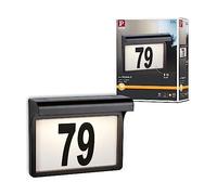 Paulmann Solar LED House Number Light Dayton II IP44 3000K Black | Ideal for external walls, twilight sensor, warm white light at 3000K, with number set