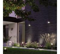 Paulmann Swivea LED Outdoor Wall Luminaire with 360° Gimbal-Mounted Light Head IP44, 8W, Warm White, Charcoal, 8.1 x 7.2 x 1.8 inches