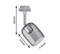 Paulmann 95339 Blossom URail Individual spot G9 max. 10W dimmable 230V Chrome matt, Smoke Glass Rail System - Choose Any lamp