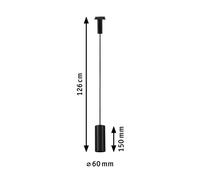 Paulmann URail Lirena Hanging Light, Black, Ø 6 cm, GU10