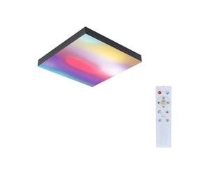 Paulmann Velora Rainbow 79907 LED Panel Square Including 1 x 13.2 W Dimmable DynamicRGBW Colour Control Black Metal Ceiling Light 3000 K