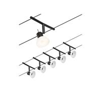 Paulmann 94450 CorDuo Cable System - Lighting Set Sheela DC, Max 5 x 10 Watt Extendable Wire Cable Matt Black Plastic GU5.3 Wire Cable System Without Bulbs