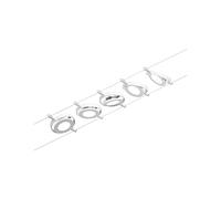 Paulmann 94416 CorDuo LED Cable System Set RoundMac DC incl. 5 x 4.5 Watt Expandable White Chrome Wire Rope Metal 3000 K