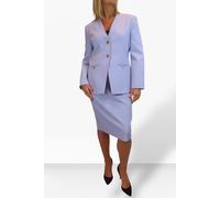 Paulo Due 2 Piece V Neck Jacket And Midi Skirt Suit In Lilac Lilac