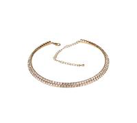 Paulo Due 2 Row Diamante Necklace In Gold Gold